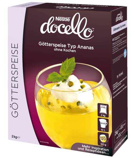 Nestlé docello Götterspeise Ananas-Geschmack, Instant, (12137251) 2 KG/FS