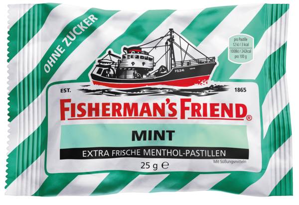 Fishermans Friend Mint, ohne Zucker, grün/weiß gestreift, 25 G/BT