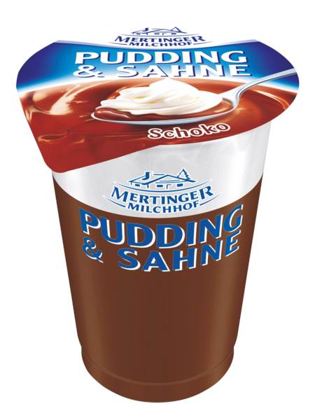 Mertinger Milchhof Pudding &amp; Sahne, Schoko, 3,1% Fett, 125 G/BE