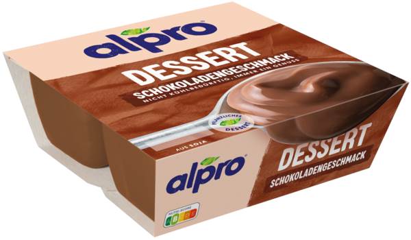 Alpro Sojadessert Schoko, 125g, 4 BE/PK ungekühlt haltbar