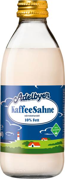 Adelbyer Kaffeesahne, 10% Fett, 250 G/FL ungekühlt haltbar