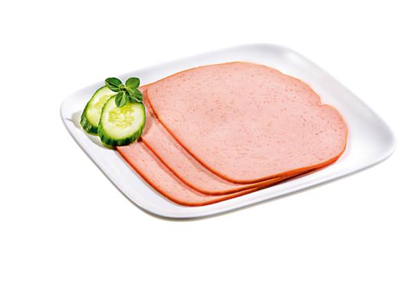 Holsteiner Putenräucherei Geflügel-Fleischkäse - fein gekörnt, gefächert, ca. 20 Scheiben/Pk, 0,5 KG/PK Laibform