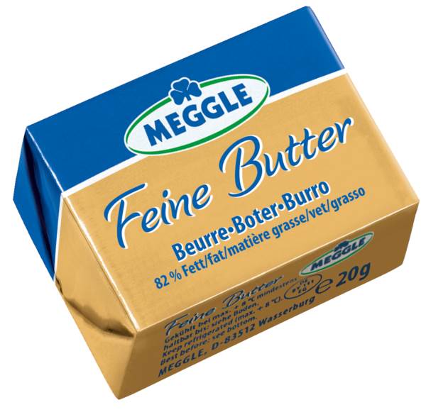 Meggle fijne boter 20gr, portie verpakt 100 ST/DS