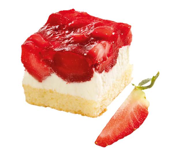 TK Erlenbacher Erdbeer Joghurt Schnitte, in 24 Portionen vorgeschnitten, 1350 G/ST Blech 19,5x29cm