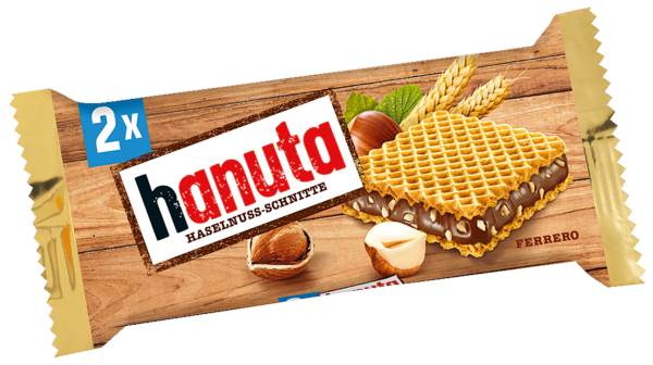 Ferrero Hanuta, Haselnuss-Schnitte, 2 Stück à 22g, 44 G/PK