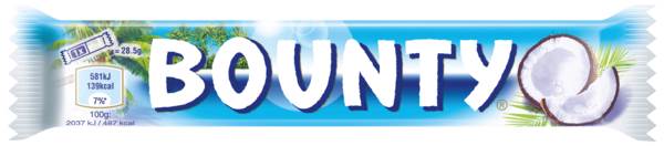 Bounty ,gefüllt Milchschokolade mit saftig, weißem Kokosmark, 57 G/RG