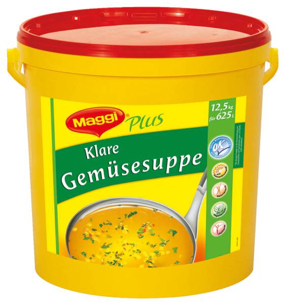 Maggi Plus Klare Gemüsesuppe, sofort löslich, Ergiebigkeit 625 L (11893563) 12,5 KG/EI