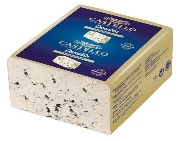 Arla Castello Danablu 60% Fett i.Tr., Dänemark 1,9 KG/ST Edelpilzkä. m.Blauschimmel, Kuhmilch, Dänemark