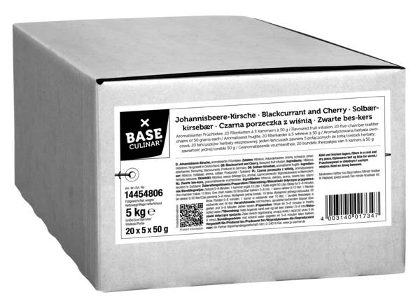 Base Culinar Johannisbeer-Kirsch-Tee, 20 Filterketten à 5 Beutel, 1 Beutel bis 10 L, 1 KT
