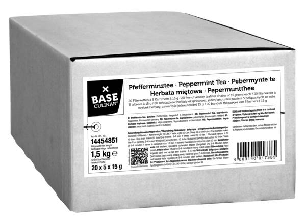 Base Culinar Pfefferminztee, 20 Filterketten à 5 Beutel, 1 Beutel bis 10 Liter, 1 KT