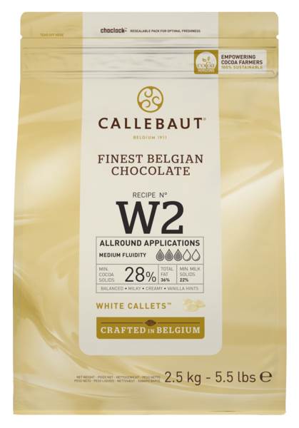 Callebaut Weiße Schokolade Kuvertüre Callets, 2,5 KG/BT