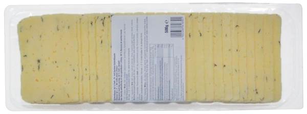 Allerstedter Käsescheiben Zwiebel-Schnittlauch, Schnittkäse, Kuhmilch, 50% Fett i.Tr., 500 G/PK Deutschland, gefächert,