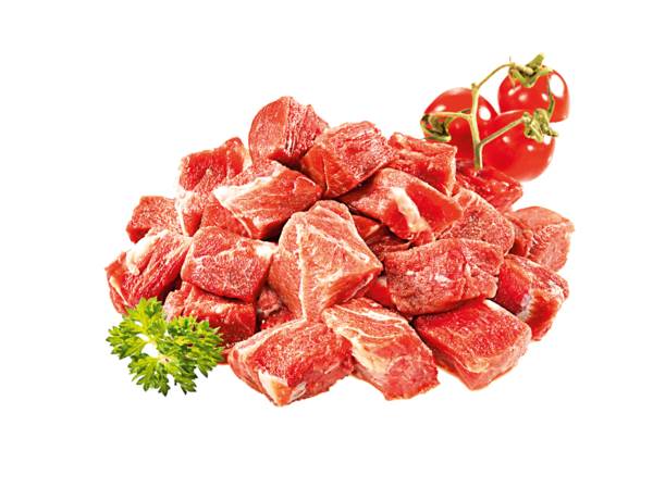 TK Base Culinar deutsches Rindergulasch, gewürfelt, Würfelgröße 2,4x2,4cm, 2,5 KG/PK aus Hals/Kamm, lose rollend, IQF