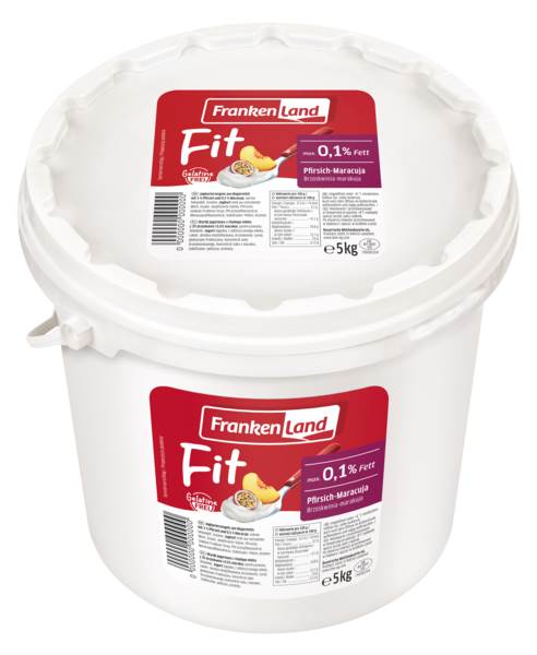 Frankenland Fit Fruchtjoghurt Pfirsich-Maracuja, 0,1% Fett, gerührt, 5 KG/EI