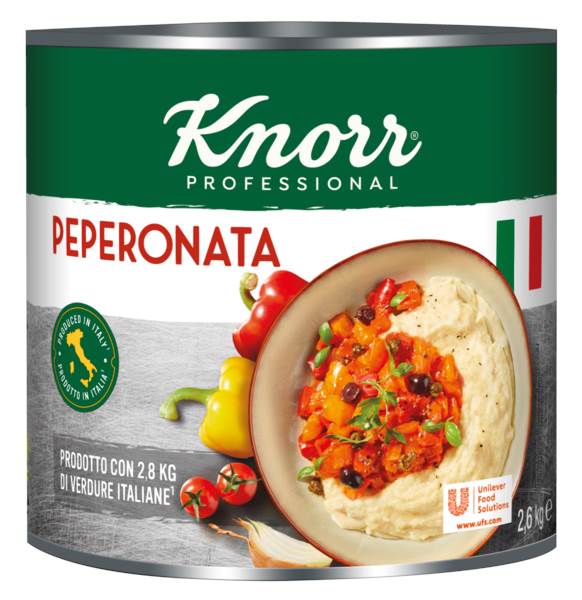 PL Knorr Peperonata, kolorowe papryczki w zalewie pomidorowej. 2,6 KG/PS