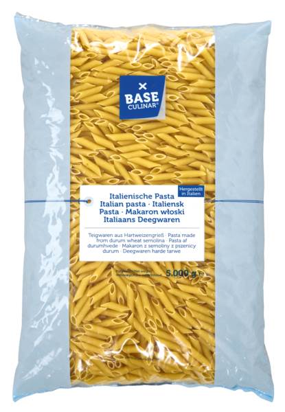 Base Culinar Pasta Penne Rigate Röhren, 5 KG/BT