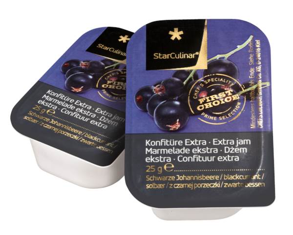 Star Culinar Konfitüre extra Schwarze Johannisbeere,Portionen, 25g,Fruchtanteil 40% 120 ST/KT
