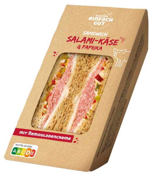 Natsu Premium Sandwich Salami &amp; Käse, 185 G/PK mit Salami, Edamer ...