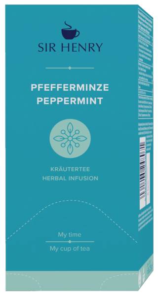 Sir Henry Tee Pfefferminz, aromatische Pfefferminze mit erfrischendem Genuss, 25 BT/PK