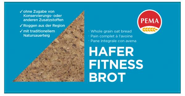 Pema Hafer Fitness Brot, Hafer-Vollkornbrot, 2er Portion à 50 g, 10 PO/PK