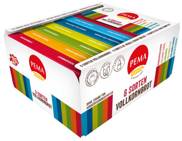 Pema 6 Sorten Vollkornbrot, 2er Portion à 50 g, 10 PO/PK