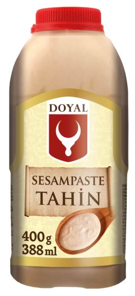 Doyal Pasta sezamowa (Tahini) 400 GR/BU Olej sezamowy 53%, prazone zmielone ziarna bialego sezamu 47%