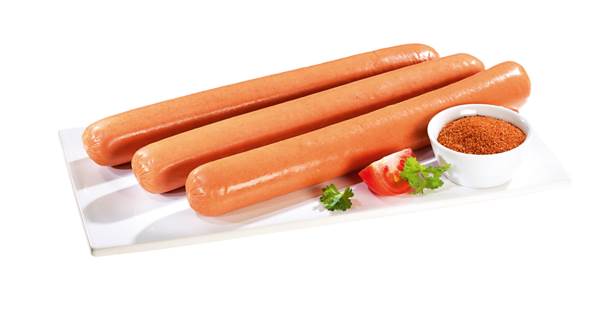 Base Culinar Currybockwurst, Brühwurst, mit Curry gewürzt, geräuchert, ohne Darm, 10x180g, 1,8 KG/PK Kaliber 28(L28), aus Schweine-u.Rindfleisch, nach dtsch.Rezeptur,