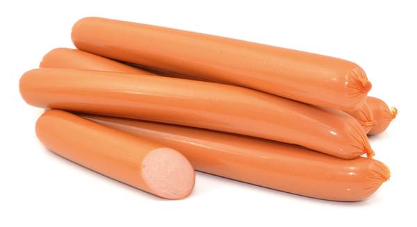 Duda Parówki delikatne, wieprzowe, wędzone, długość ok.17 cm, bez osłonki, ok. 0,8 KG/PR , ok. 21-25 szt.