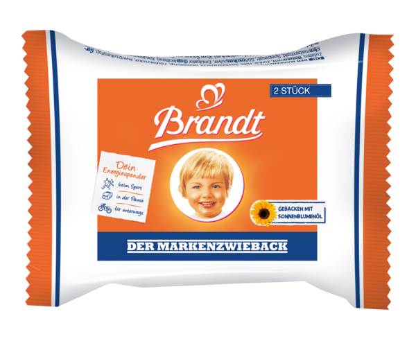 Brandt Zwieback, 2er Portion à 18 g, 50 Po/Kt, 18 G/PO