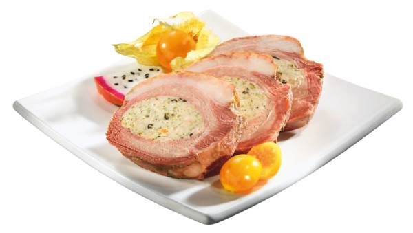 TK Swiss-Gourmet Gänsebrust gefüllt mit Putenfleisch, mit Geflügelfarce - Zwetschgen - Äpfeln, 0,35 KG/ST