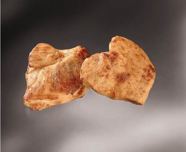 TK Langenbach Hähnchenbrust - Medaillons, Hähnchenbrust, gewürzt - geschnitten - gebraten, 10 KG/KT handgeschnitten, ca 50 g, 4 x 2,5 kg,