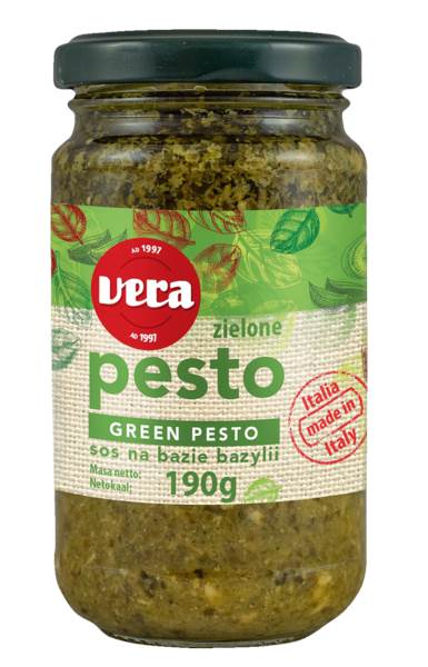 Vera Pesto zielone, sos na bazie bazylii, 190 GR/SŁ