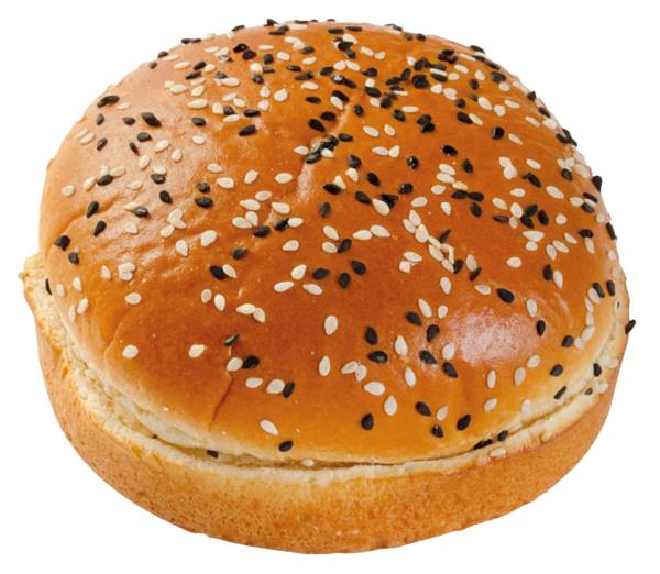 Mr La Lorraine Bułka do hamburgera Brioche 2 sezamy, 86g, rozmróź&podaj, pszenna, 30 ST/KT , wysokość ok.4,5cm, średnica ok.11,4cm, (4075093)