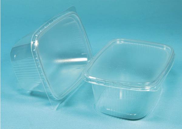 Feinkost/Verpackungsbecher,mit Deckel,PP,eckig, trans.,250ml,108x82mm,250 Stück, (02070004/250505) 1 KT