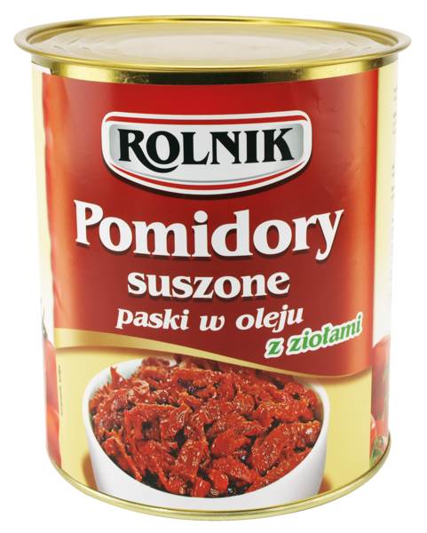 Rolnik Pomidory suszone w oleju z ziołami, krojone (paski), 3100 ML/PS