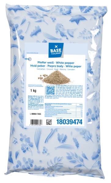 Base Culinar Pfeffer Weiß Gemahlen, 1 KG/BT