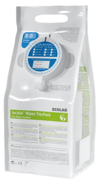 Ecolab Incidin Wipes FlexPack, Einweg-Tuchspender mit blauer Kappe, 99  Tücher, (3095660) 1 PK