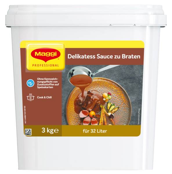Maggi Professional Delikatess Sauce zu Braten, vegetarisch, Ergiebigkeit 32 L (12479383) 3 KG/BX