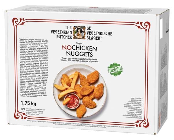Mr The Vegetarian Butcher Jak Nuggetsy "No Chicken", nuggetsy roślinne, 18g, vegan, na bazie soi, 97 ST/KT