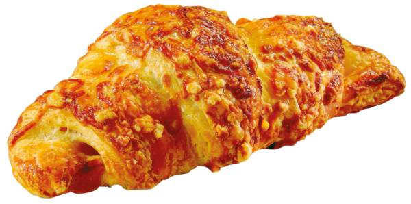 TK Schinken-Käse-Croissant, 100g 60 ST/KT Butter Croissant mit Schinken-Käse-Füllung, dekoriert mit geriebenen Käse,