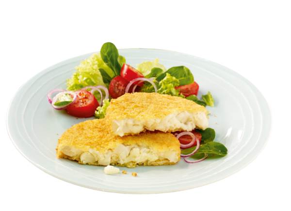TK Vegeta Blumenkohl Käse Knuspermedaillon, 145g 40 ST/KT aus Blumenkohl und Käse, gewürzt und paniert