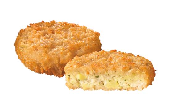 TK Frosta Combi Classe TK MSC Kutterfrikadelle, Fischfrikadelle mit Knusperpanade (35%), ca. 60 Stk., 4,5 KG/KT vorgebacken. praktisch grätenfrei, ca. 75g pro Stück, konvektomatgeeignet