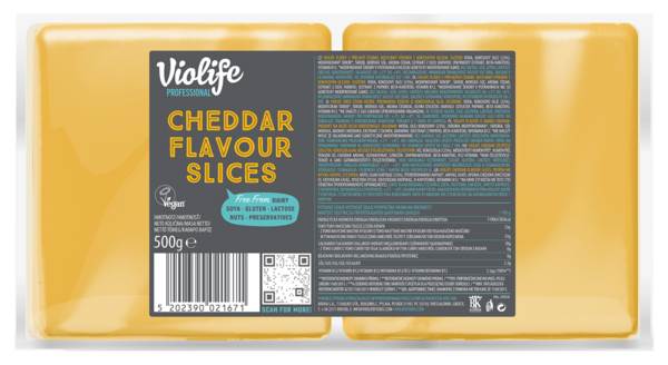 Violife Plastry o smaku cheddar, roślinny zamiennik sera, 1 KG/ST