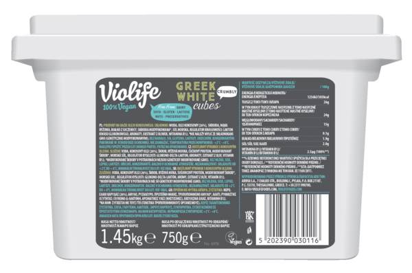 Violife Grecki biały w kostkach, roślinny zamiennik dla sera feta, 0,75 KG/ST