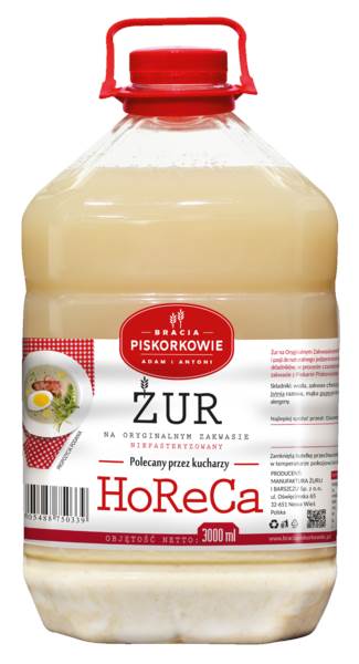 Bracia Piskorkowie Żur, żurek na oryginalnym zakwasie, niepasteryzowany, 3 L/BU