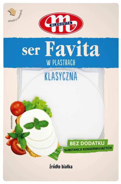 Mlekovita Favita ser kanapkowy klasyczny plastry, 150 GR/ST