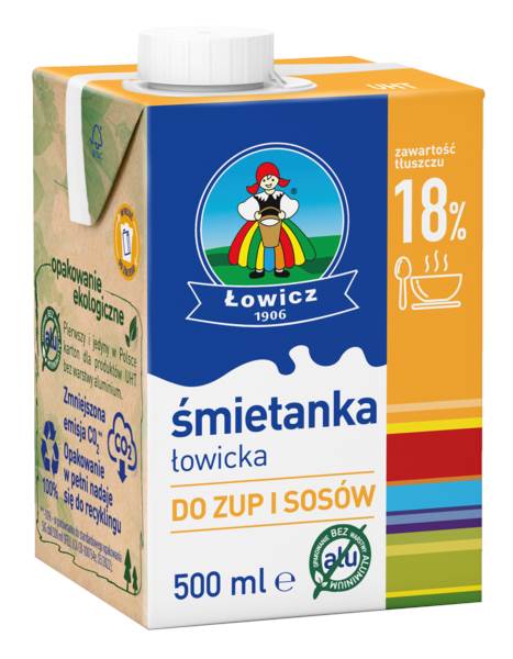 OSM LOWICZ Śmietanka, 18% tłuszczu, UHT, 0,5 L/ST