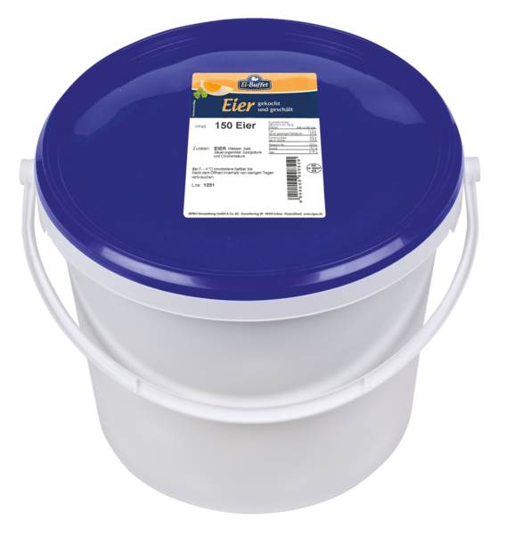 Eibuffet Eier gekocht und geschält, HKL A, Größe S - über 37g, 10kg, 150 ST/EI