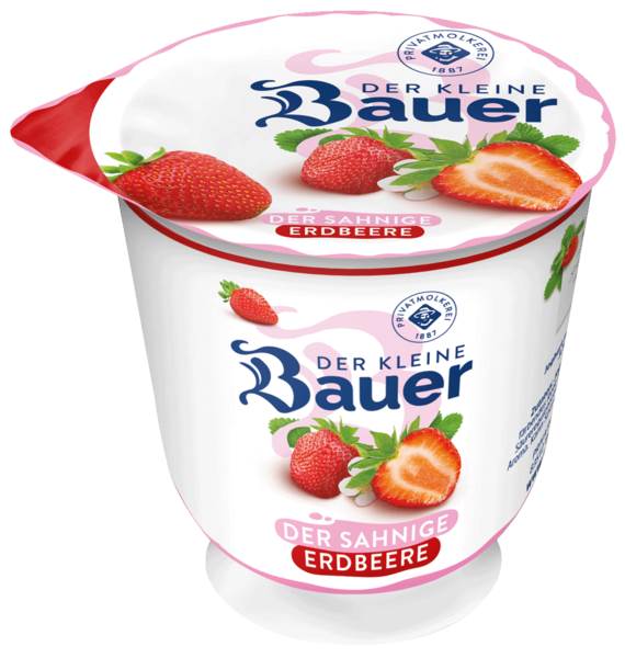 Bauer Sahne Fruchtjoghurt, 10% Fett, 4fach sortiert, 150 G/BE Kirsche, Erdbeere, Pfirsich-Maracuja, Heidelbeere