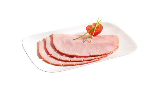 Langewiesche Butterschinken, ofengebacken, gefächert, ca. 20 Scheiben/Pk, 0,5 KG/PK Tunnelform